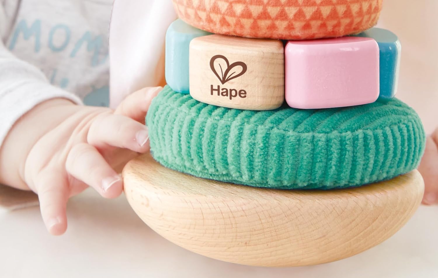 Jouet empilable Fidtoy Lapin Jouet sensoriel d'apprentissage à anneaux pour bébé