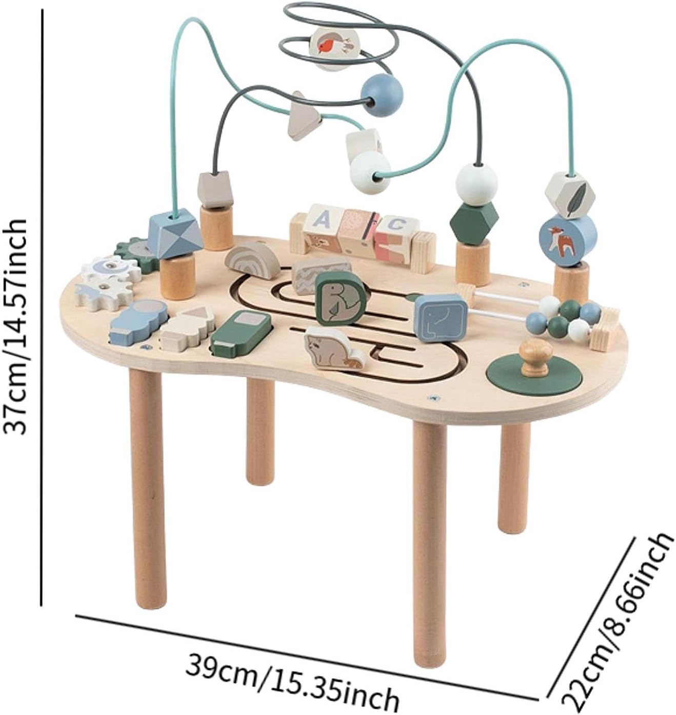 Activity Table Shape Recognition Track Maze with Bead Maze for Infant Kids