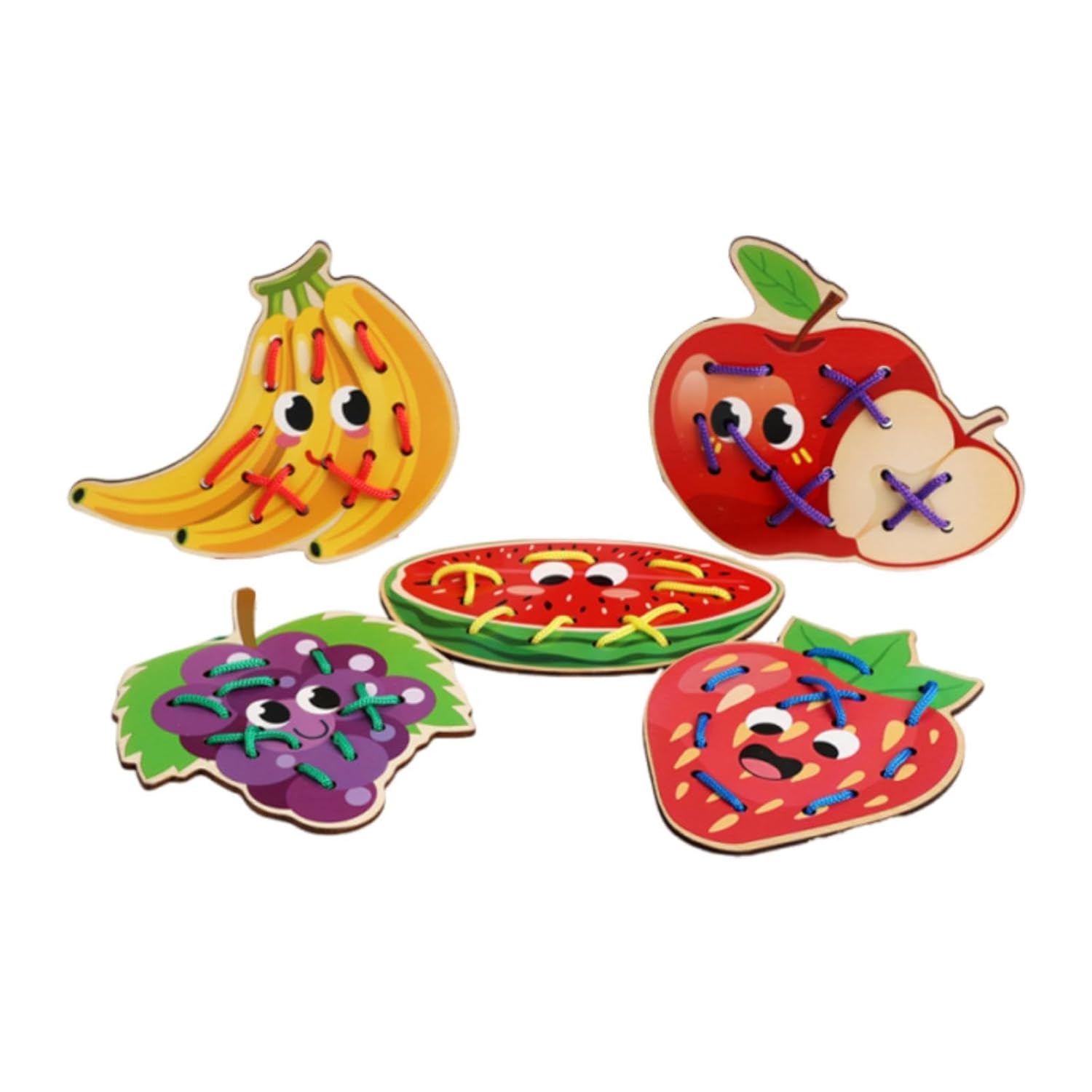 Lacing Cards for Preschoolers and Kids Motor Skills Toys Wooden Sewing Cards Style D|Other Educational Toys|Toys & Hobbies