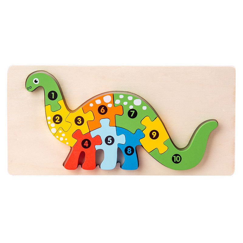 Children's Educational Toys Wooden Animal Traffic Shape Matching 3d 3d Puzzle Model