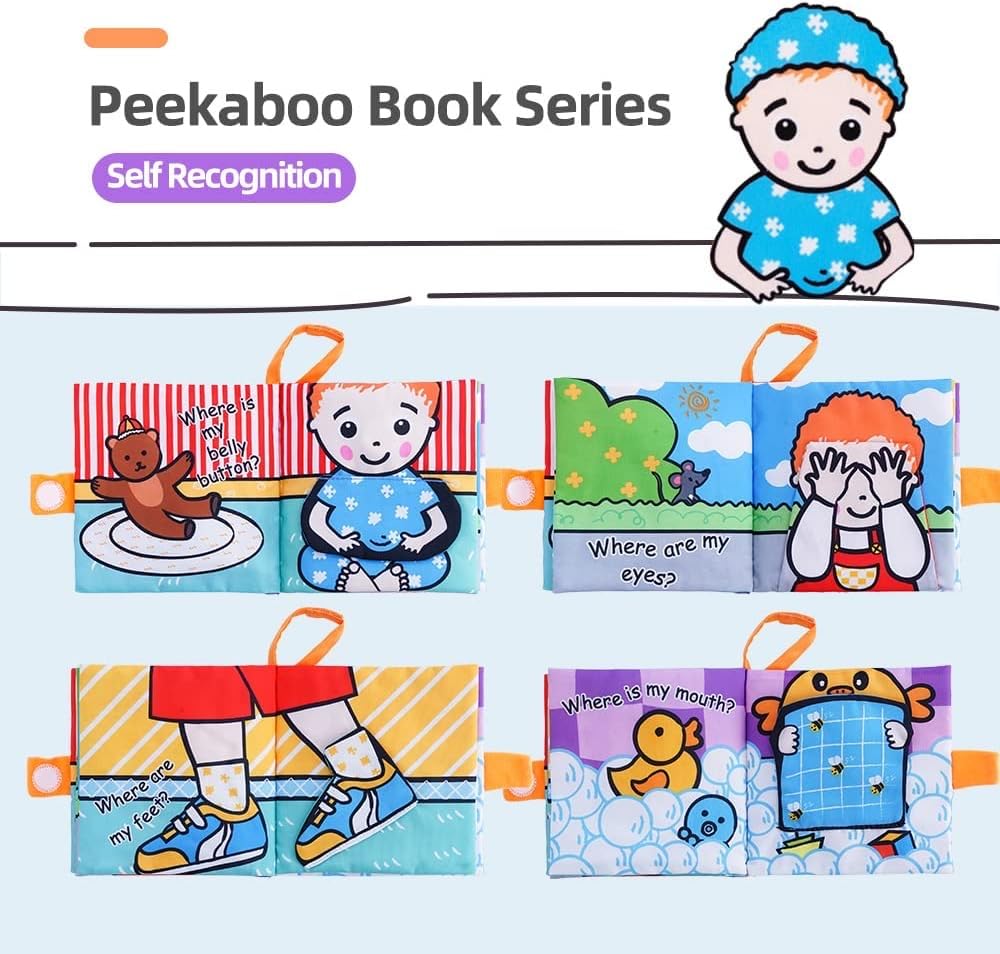 BOOK BOND Where is My Belly Button Cloth Book for Baby, Infant & Toddler Age 0 to 3 years |Crinkle Pages for Sensory Play | Travel Friendly | First Birthday Gift for Baby Boys & Girls