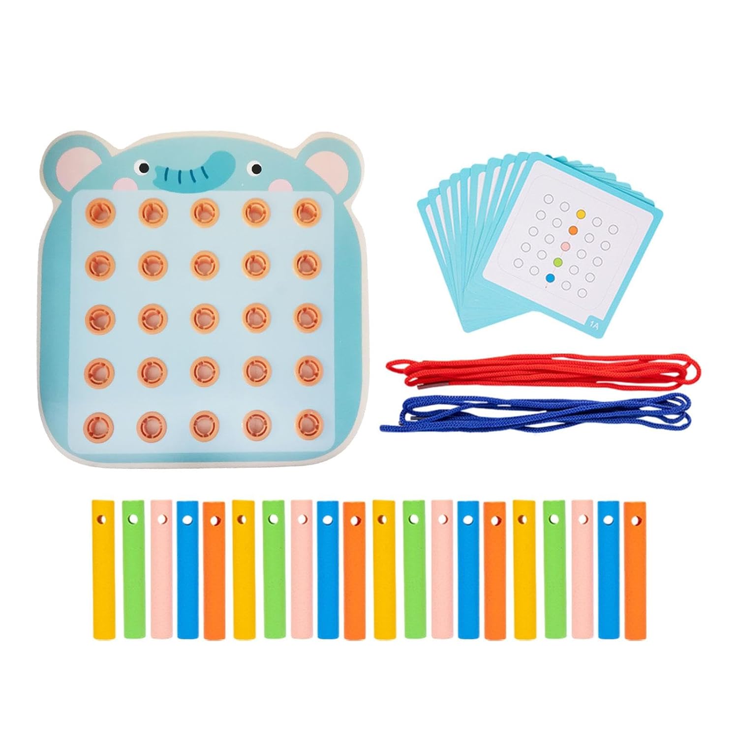 bnf Lacing Threading Toy with Cards Travel Toy for Car Age 3 4 5 6 Airplane Elephant Baby | Toys for Baby | Developmental Baby Toys