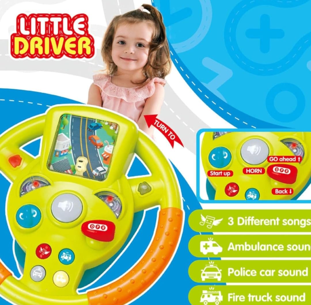 Fidtoy Little Driver Electric Steering Wheel Toy for Kids
