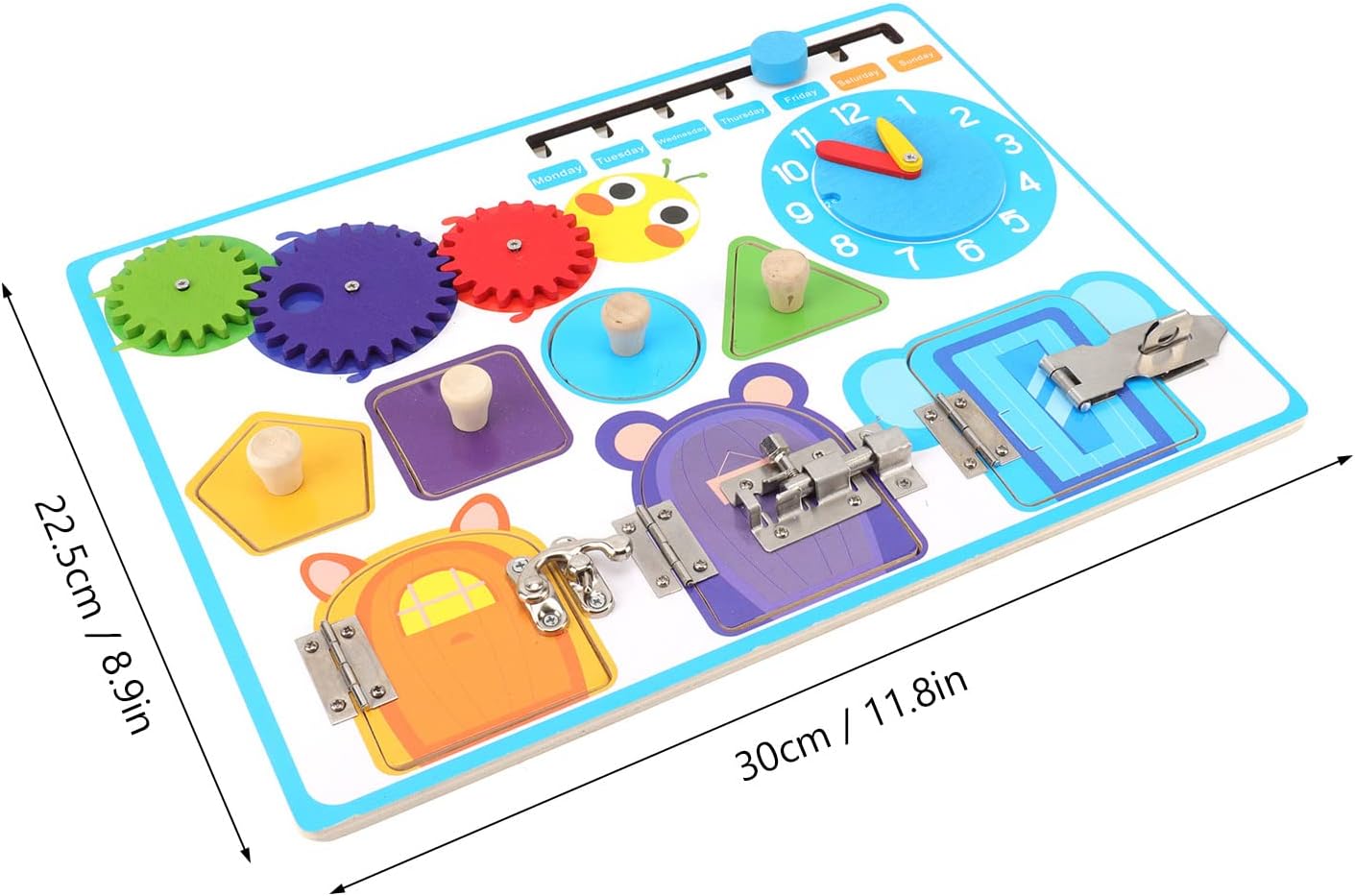 Janzoom Tablero Sensorial, Reloj Despertador Tablero de Actividades Sensoriales para el Hogar, gco6szb4th