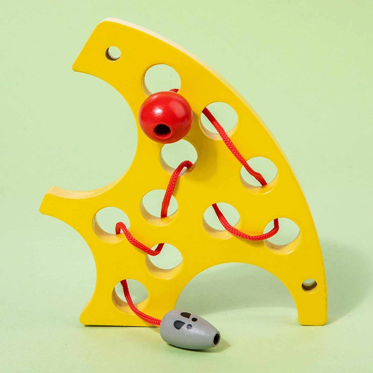 Jouet Montessori en forme de fromage à lacer pour garçons et enfants à la maternelle et en avion