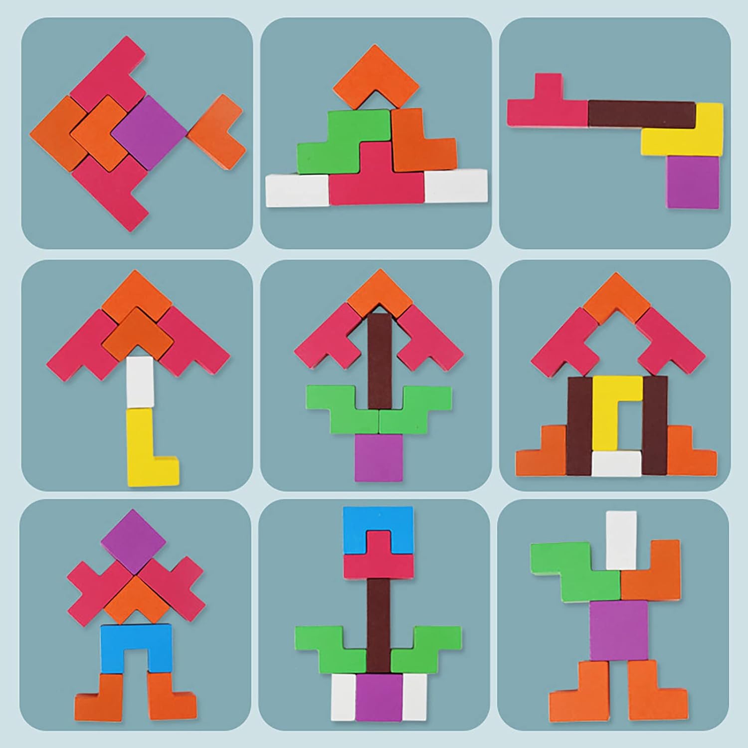Bloques de madera para rompecabezas Tetris - 622