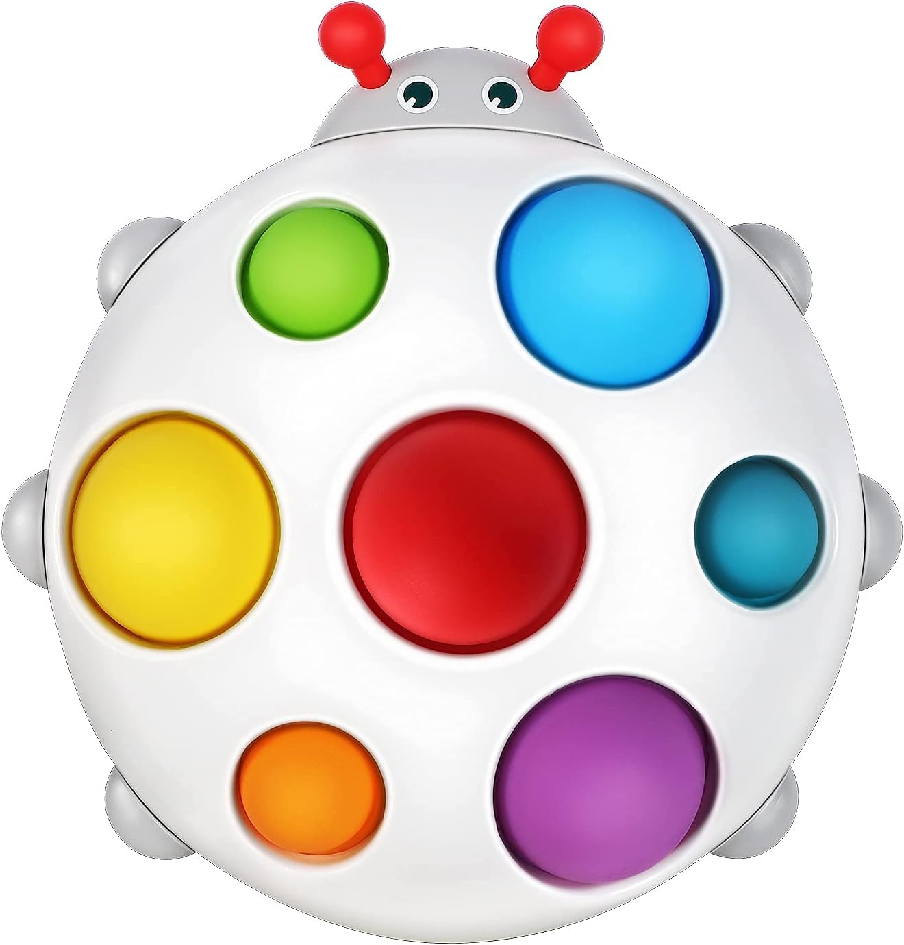 Baby Sensory Toys New Silicone Flipping Busy Board Early Educational Toys Rainbow Bubble Fidget Popper Toys for Toddler 1 3 multicolor 1 Count Pack of 1 HE0191