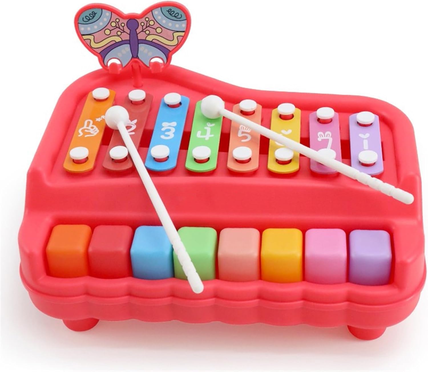 Fidtoy Musical Piano Xylophone 2 in 1 – 8 Tone Early Music Toy for Toddlers