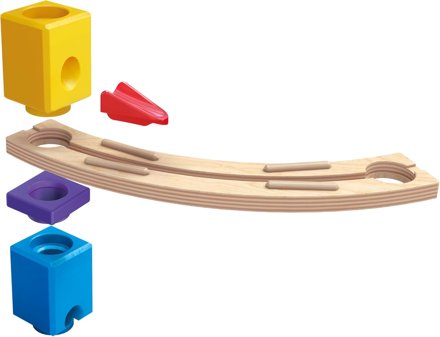 Fidtoy Ensemble de Construction de Circuit de Billes en Bois Jouet Éducatif STEM