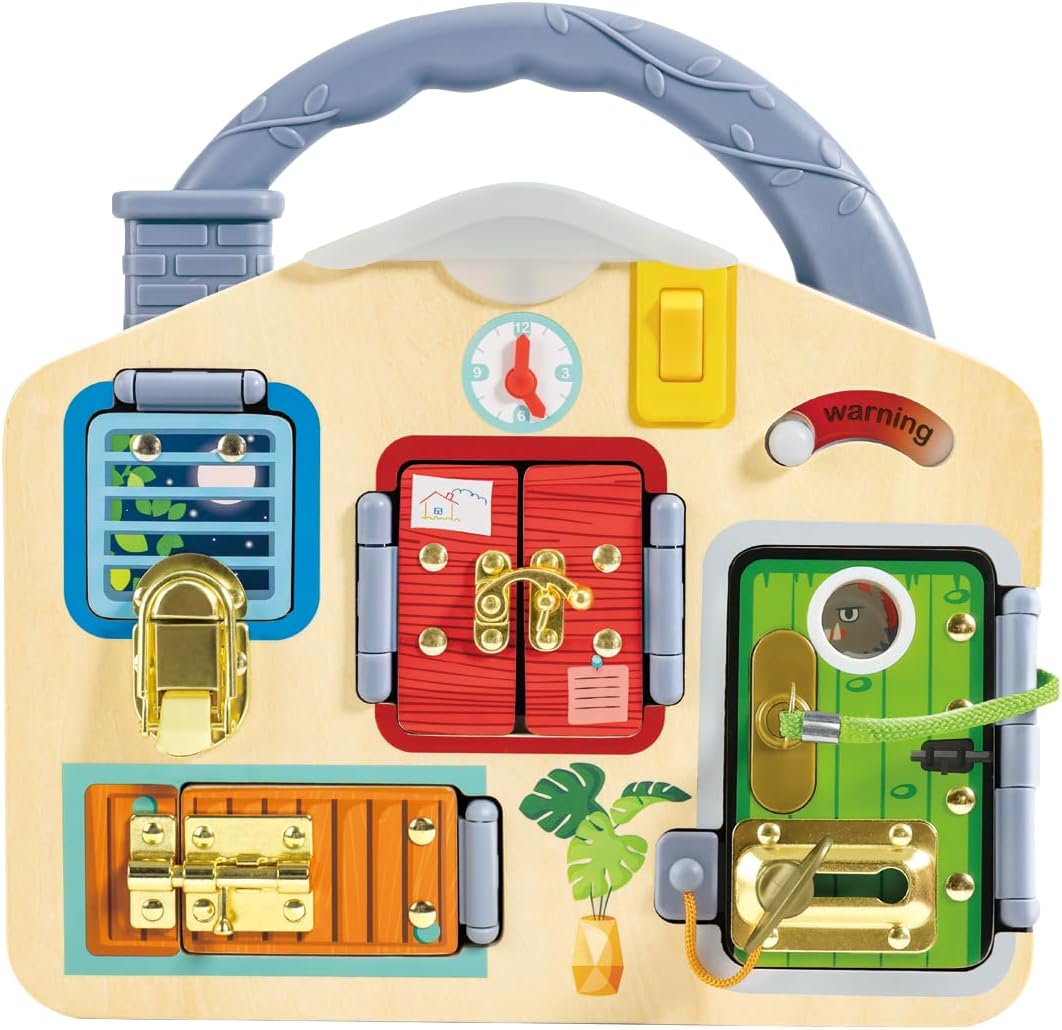 Fidtoy Montessori Busy Board Lock & Unlock Activity Toy for Toddlers