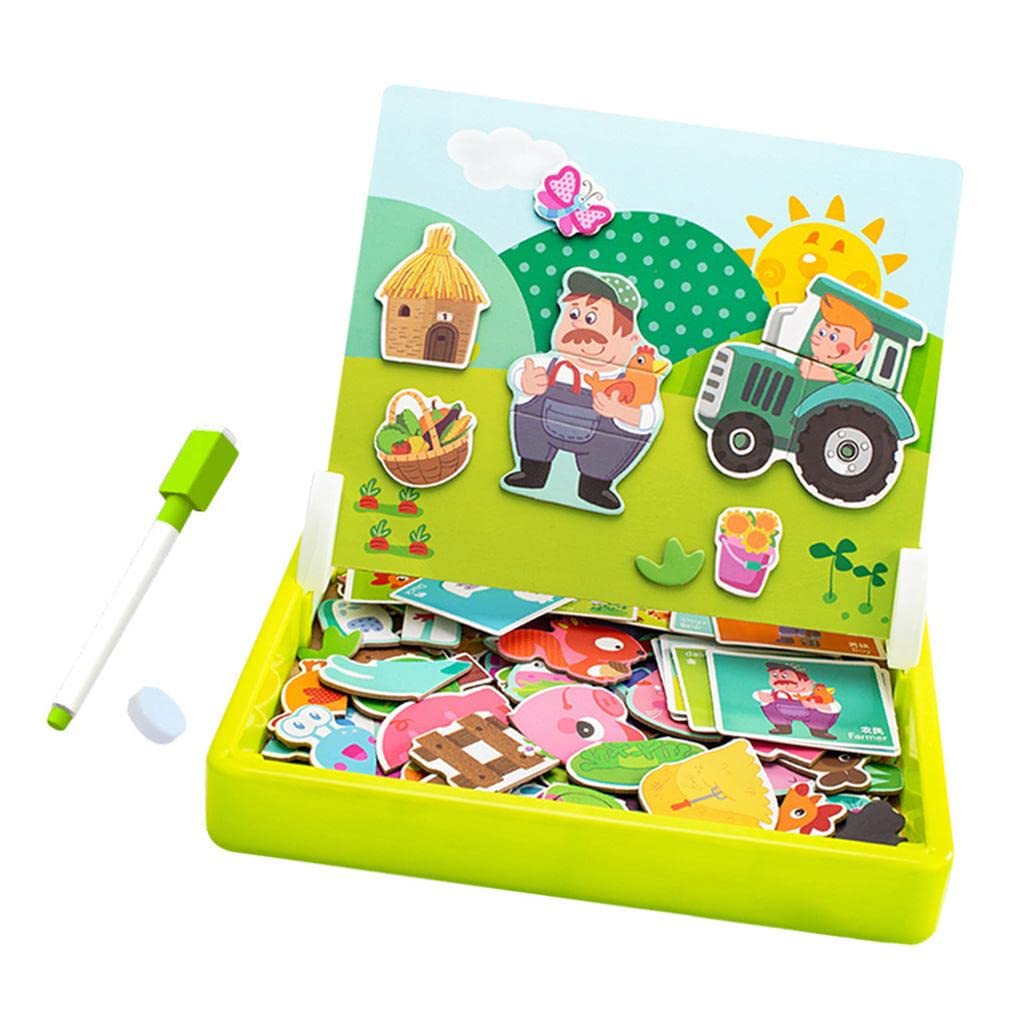 Trendy Retail® Cartoon Magnetic Puzzles Kids Toddler Intellectual Toys Gifts Happy Farm
