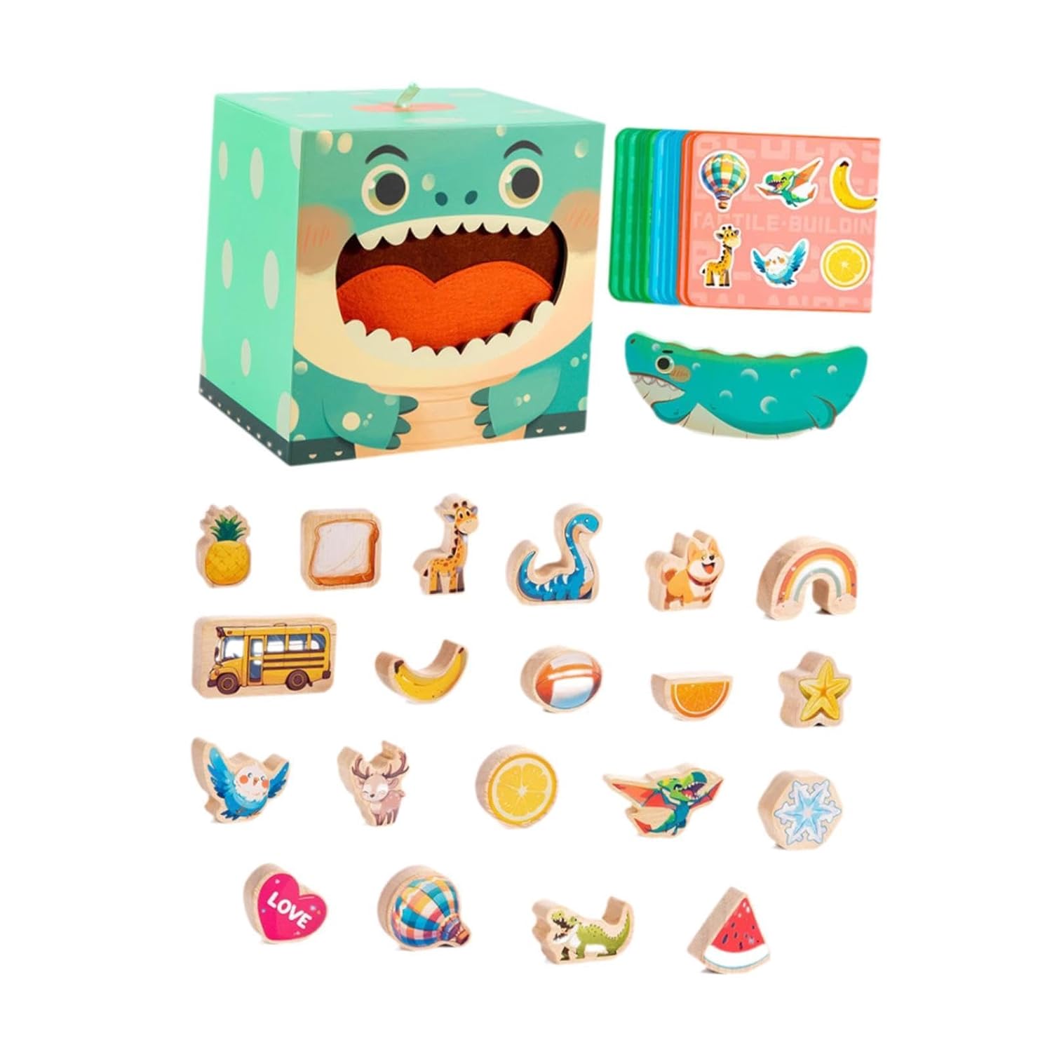 Fidtoy Blocs de construction à empiler animaux | Jouet Montessori pour tout-petits
