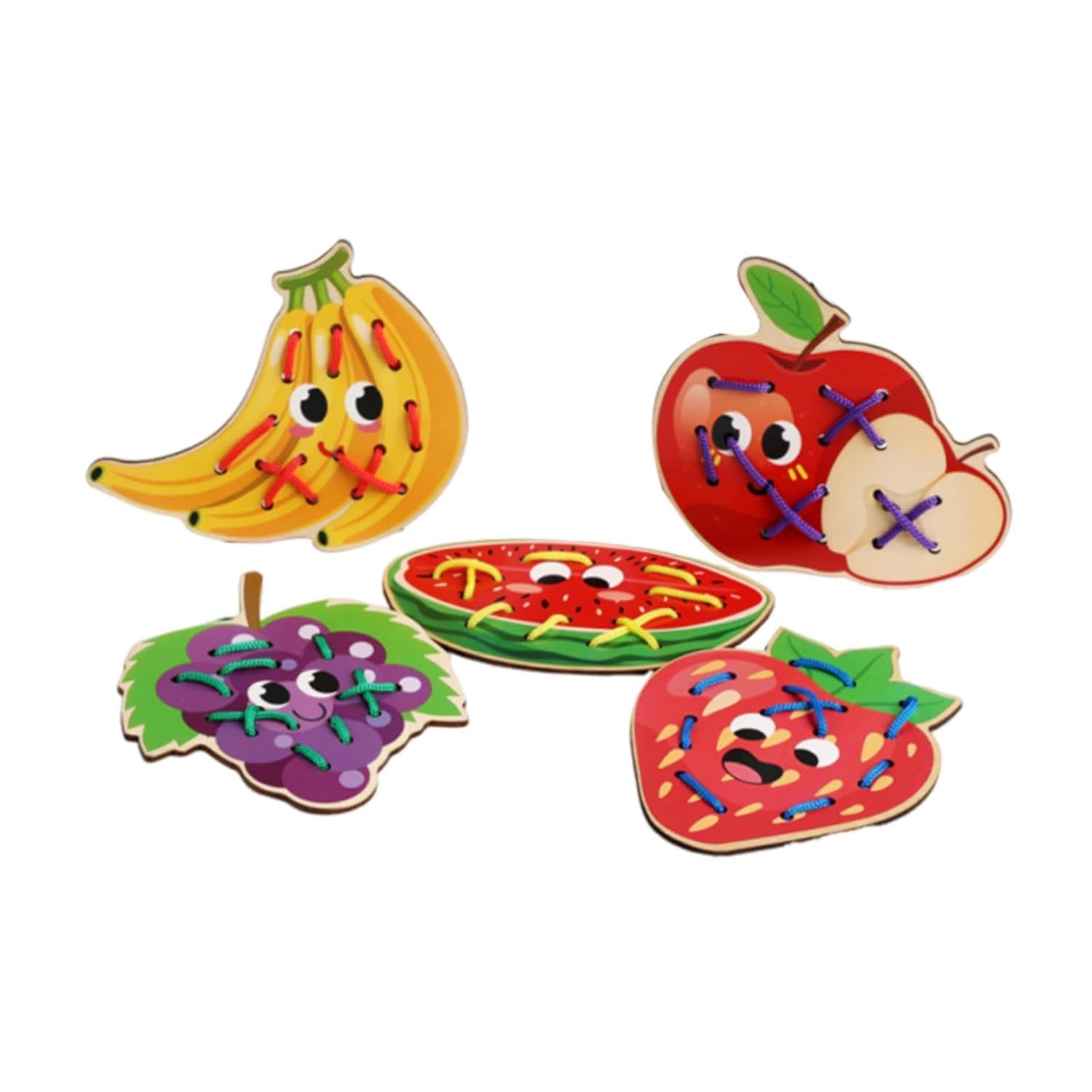 Lacing Cards for Preschoolers and Kids Motor Skills Toys Wooden Sewing Cards Style D|Other Educational Toys|Toys & Hobbies