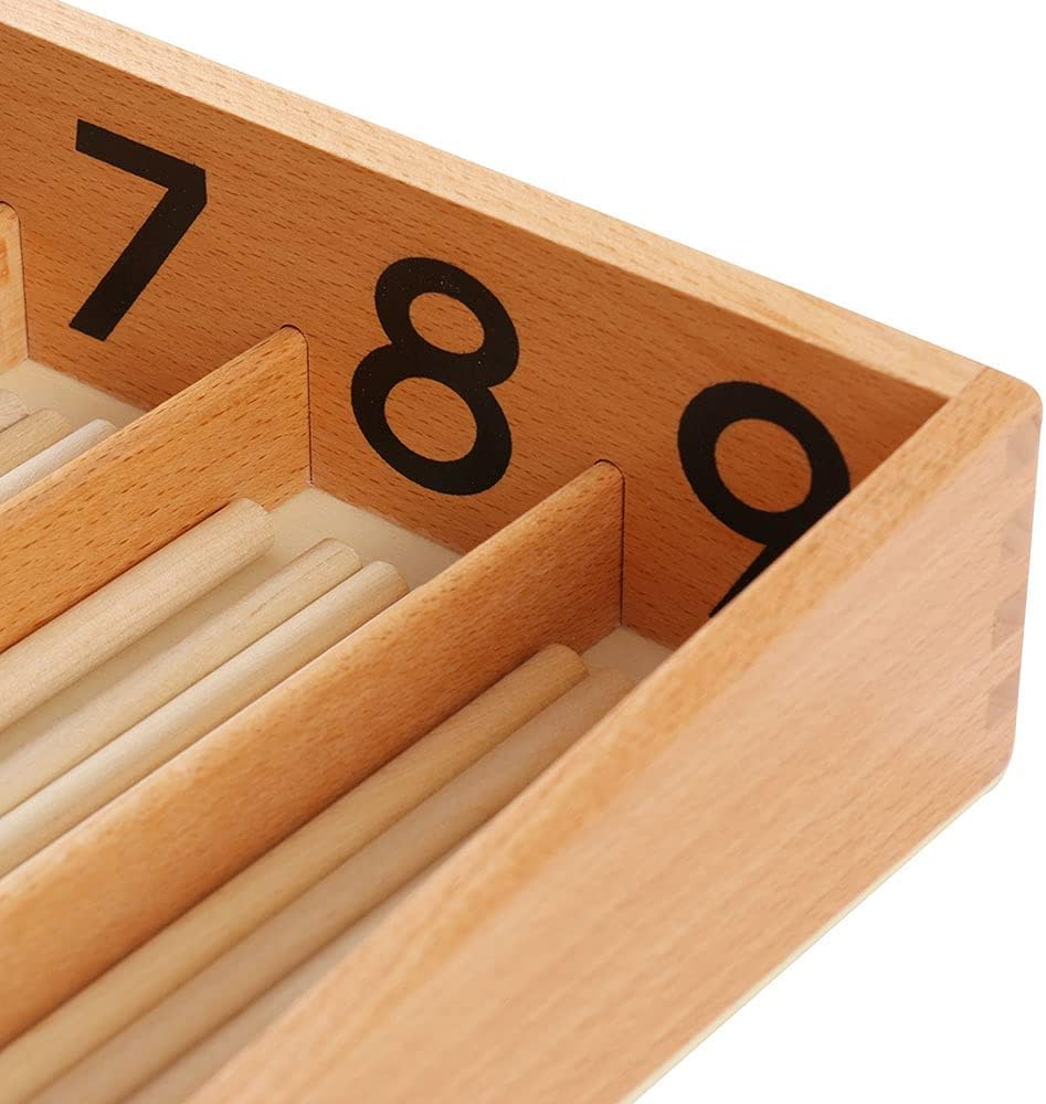 Fidtoy Montessori Boîte à Fuseaux Jouet de Comptage pour les Premiers Pas en Mathématiques