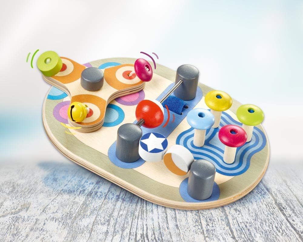 Selecta 62064 Spintivity, Wooden Motor Skills Board, 20 cm, Spinitivity
