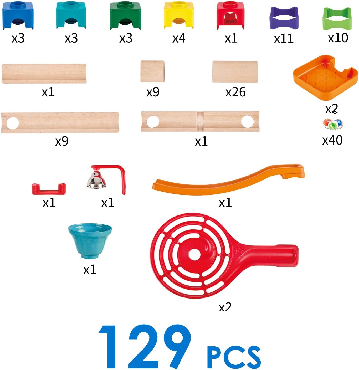 Fidtoy Circuit de billes à construire Piste de course à monter soi-même Jouet de construction pour enfants de 3 ans et plus