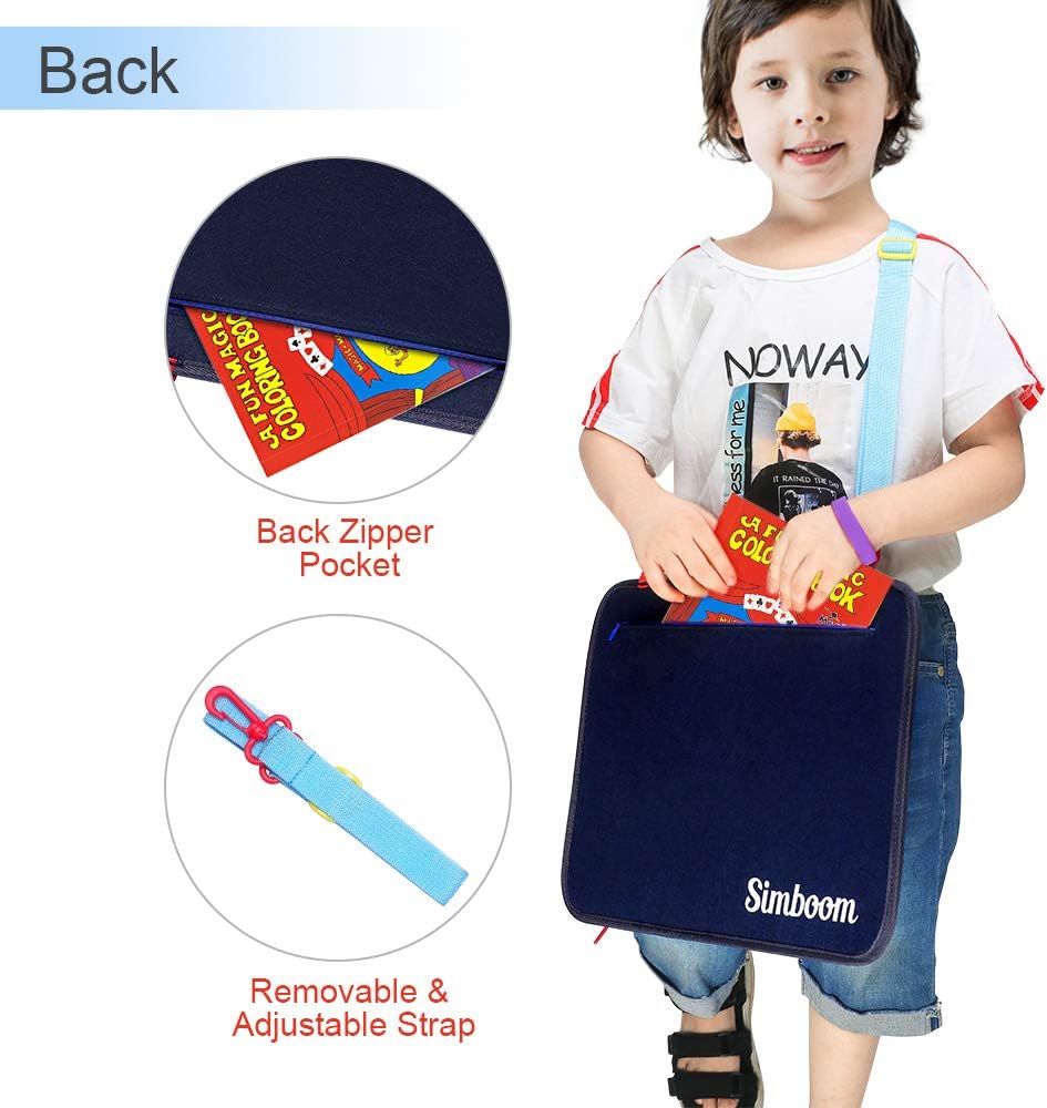 SIMBOOM Toddlers Busy Board, Montessori Basic Skills Activity Board, Learn to Dress Toys for 1 2 3 4 Years Old Kids Holiday Gifts (Blue)