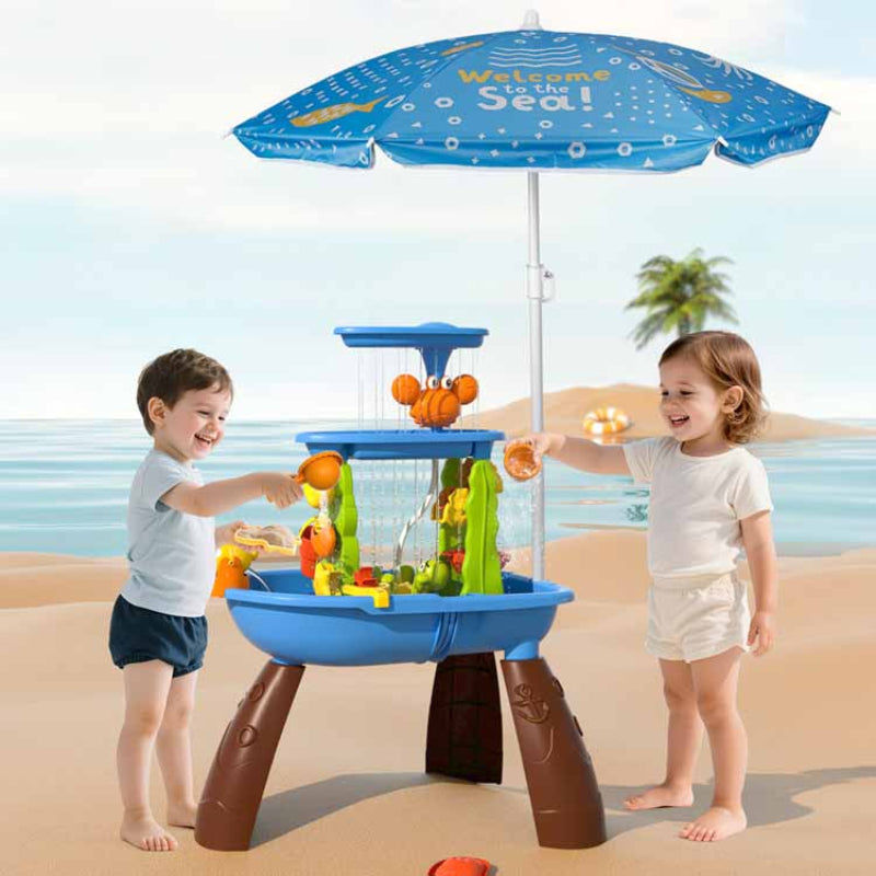 Parasol de table à eau Fidtoy pour enfants | Protection UV réglable pour jeux d'eau en extérieur