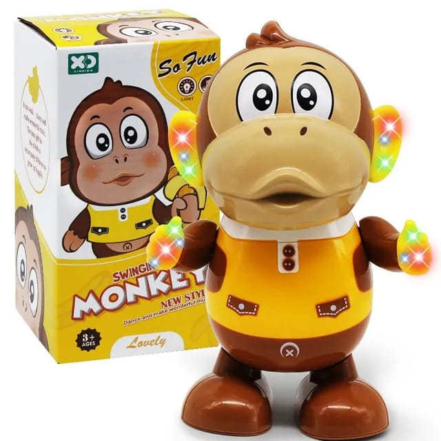 Fidtoy Swinging Musical Monkey Toy - Dancing, Singing, Lights and Sounds