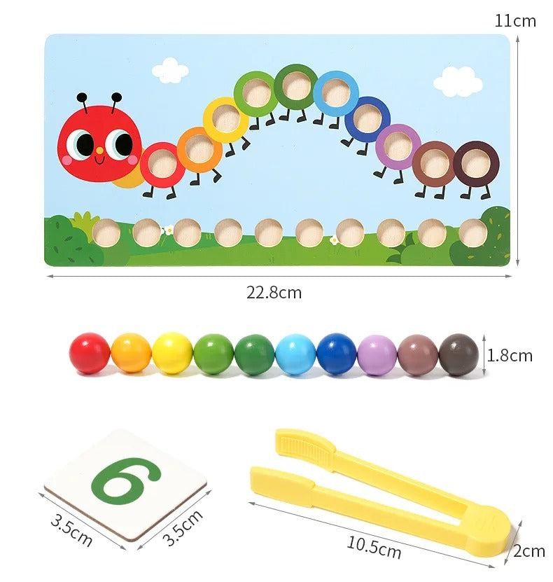Montessori Caterpillar Maths and Colorful Beads Learning - 549