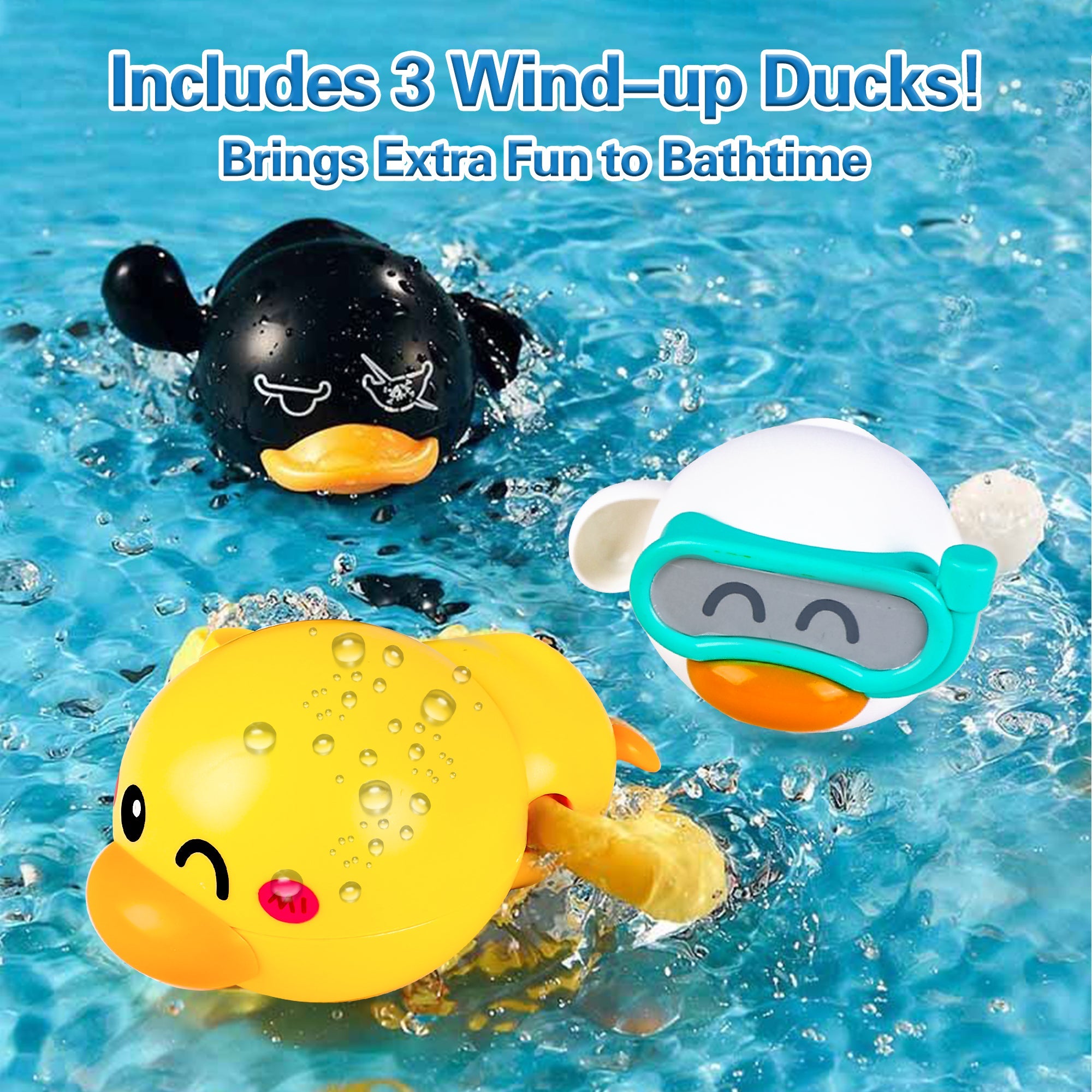 Fidtoy Duck Bath Toy Set with Spray Ducks and Shower Heads