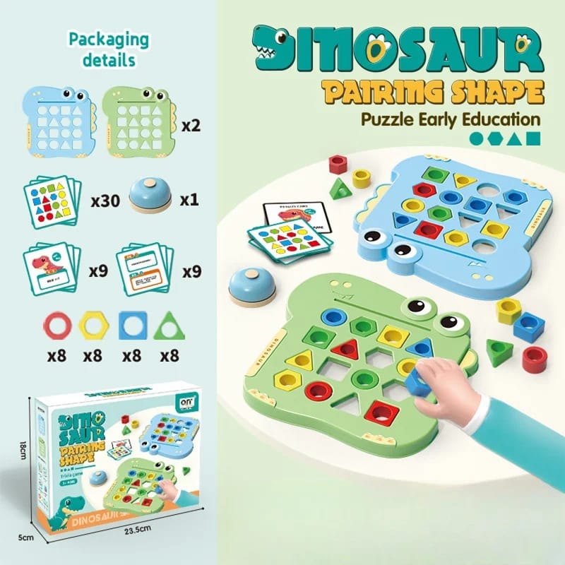 Dinosaur Pairing Shape Pattern Cards Challenge Multiplayer - 134