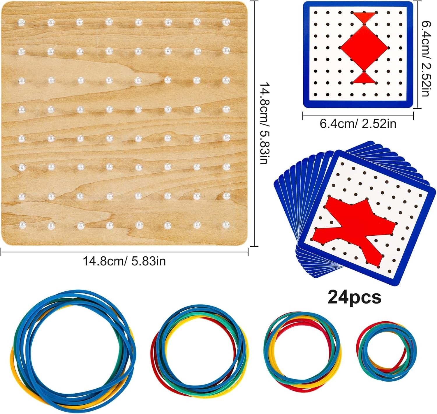 Wooden Geometry Geoboard Pattern Rubber Band Kit - 641