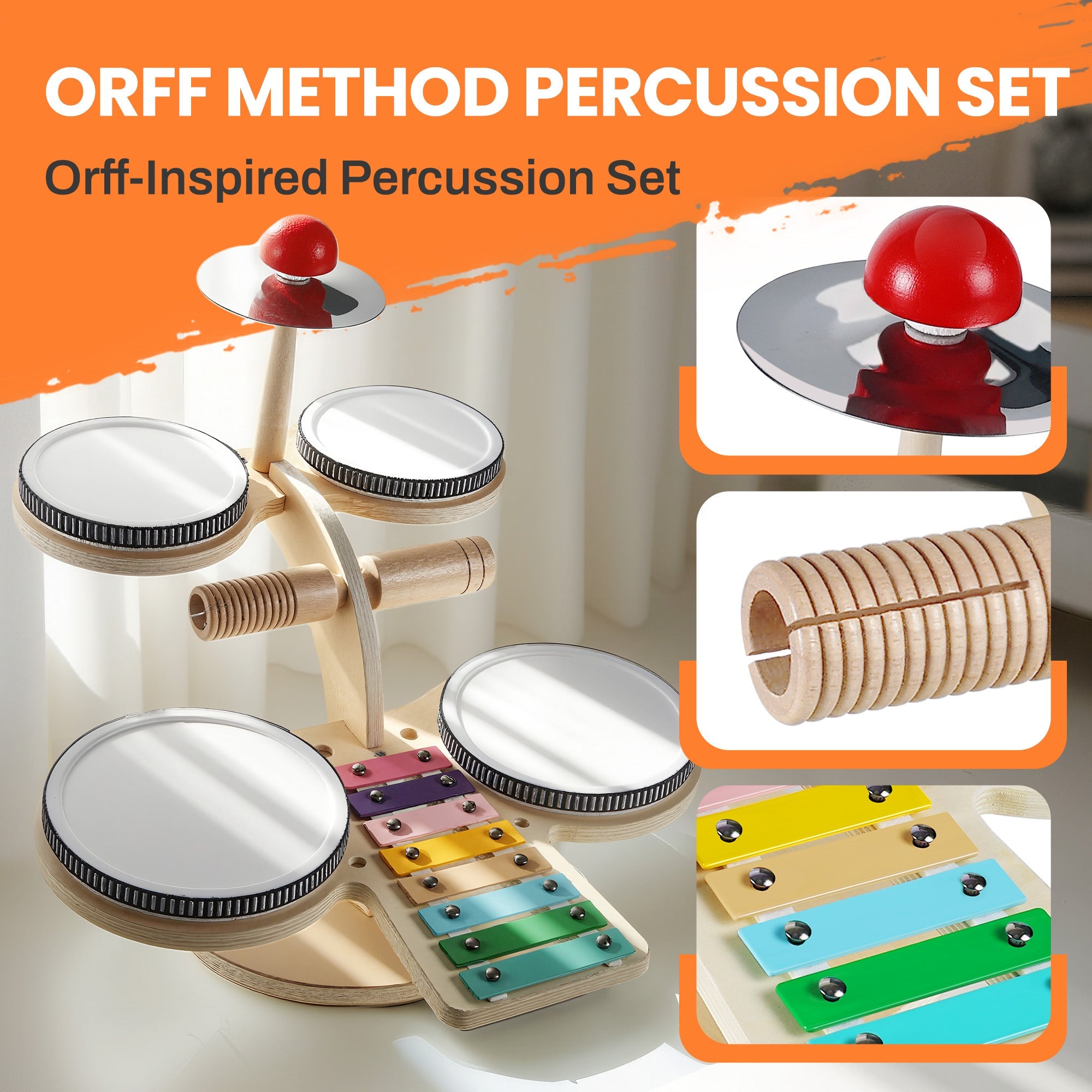 Toddler Wooden Drum Set