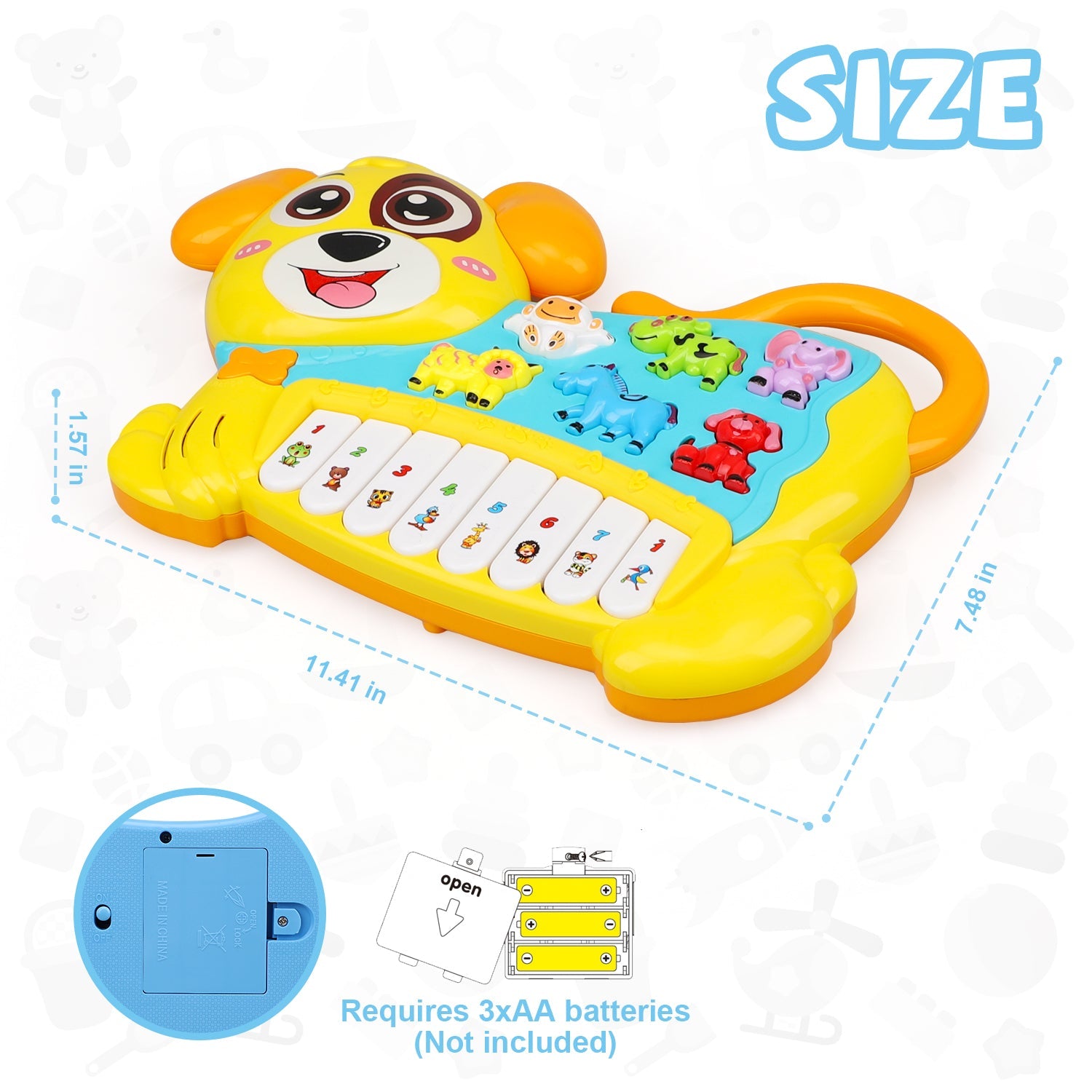 Fidtoy Dog Piano Musical Toy for Babies 0-36 Months