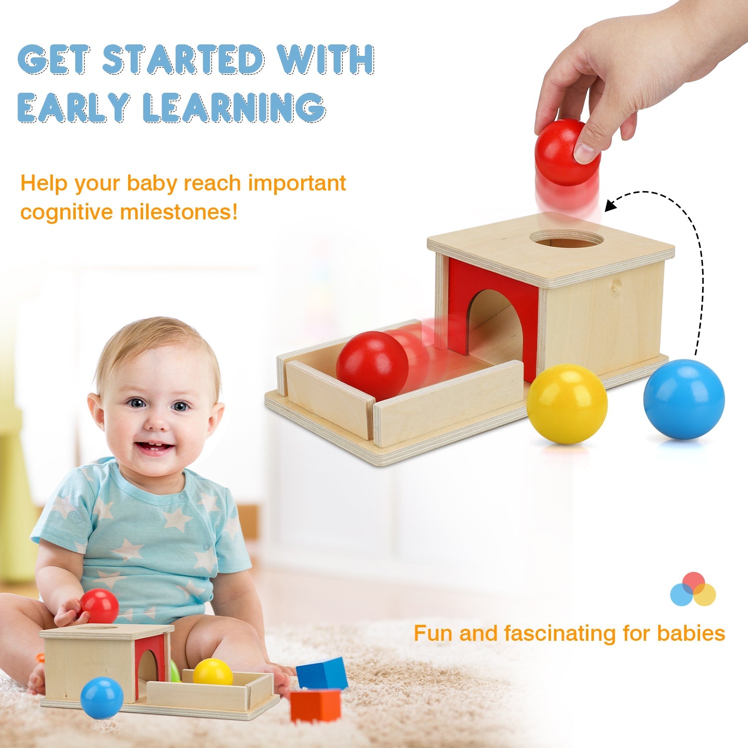 Fidto Object Permanence Box Toy for Babies 6+ Months
