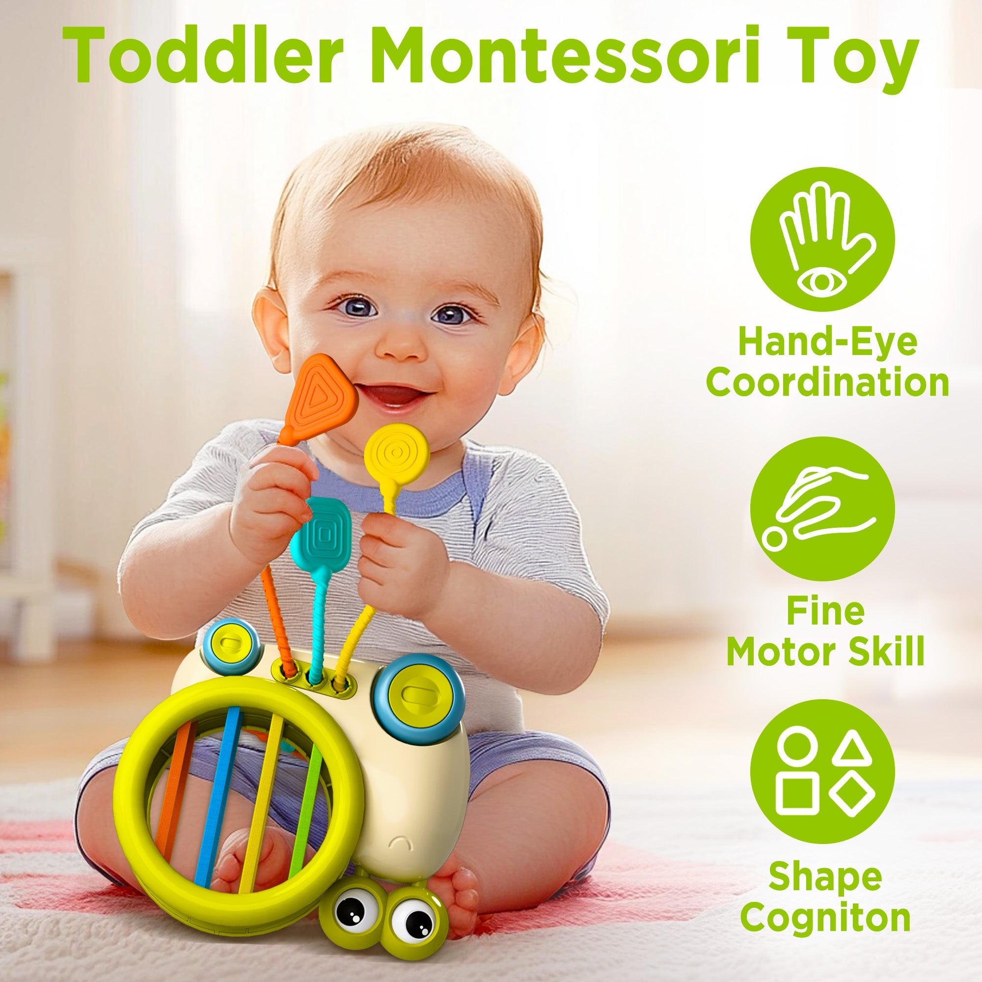 Baby Snail Activity Cube, Toddler Montessori Toys