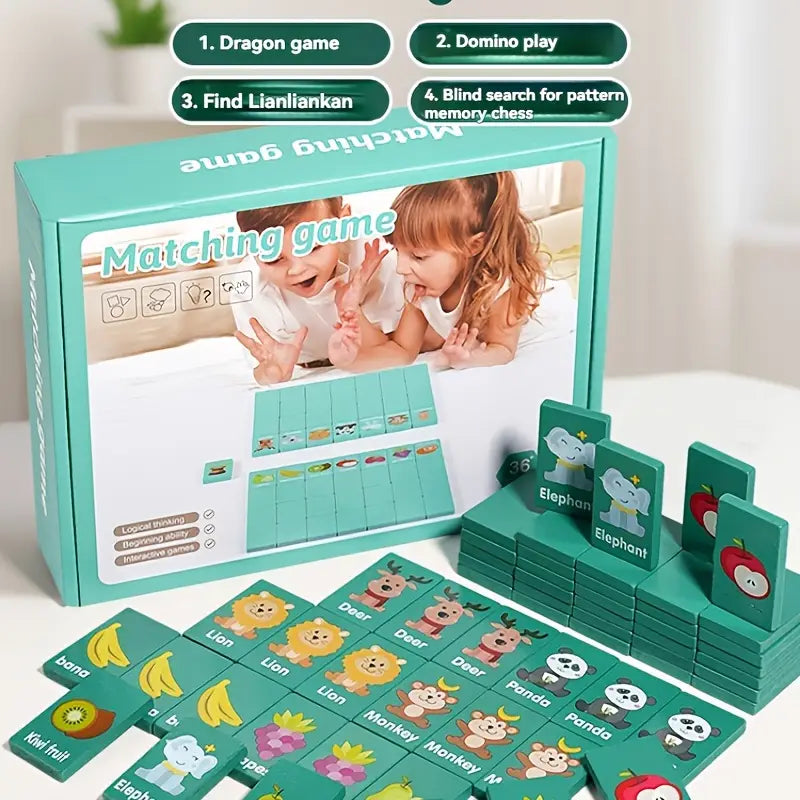 Fidtoy Wooden Memory Game – Educational Toy for Kids 3+