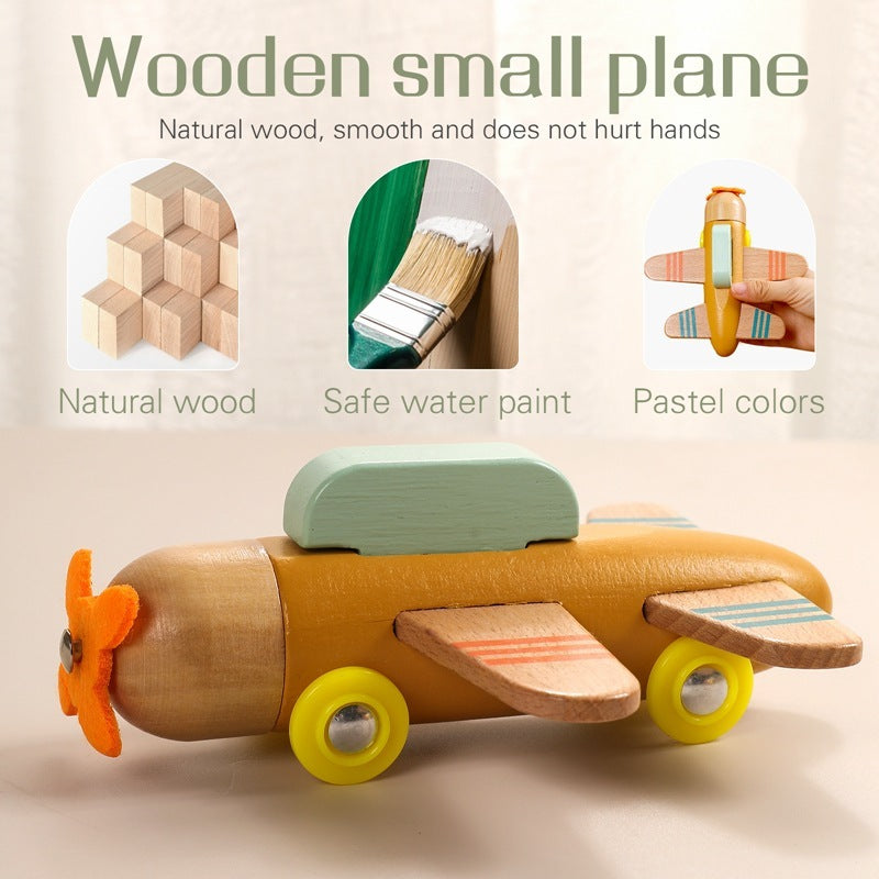 Creative Children's Wooden Small Airplane Toy Puzzle Exercise