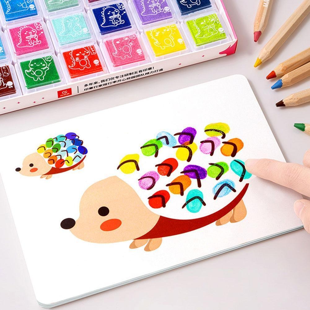 DIY Creative Finger Painting Doodle Art Book Kit - 24 Colors