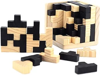 Wooden IQ Brain Teaser Puzzle Cube - 689