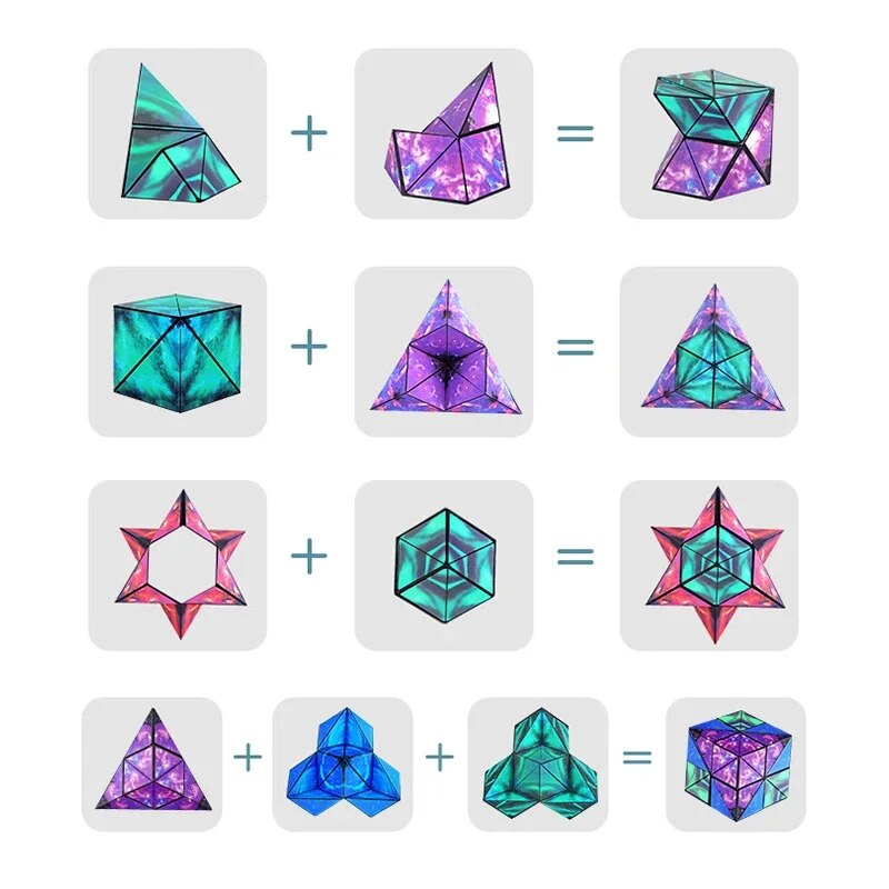 Fidtoy Montessori Magnetic Magic Shapeshifting Cube – STEM Creative Toy for Kids 4+