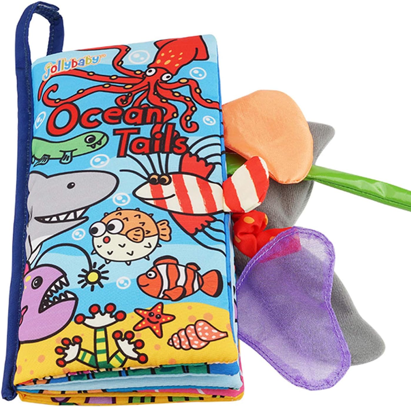 Baby Soft Animal Tails Activity Cloth Book with Crinkle Fabric, Ocean Tails
