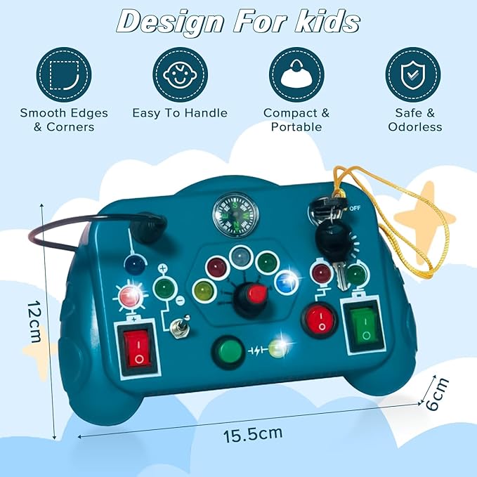 Montessori Busy Board With 12 LED Lights