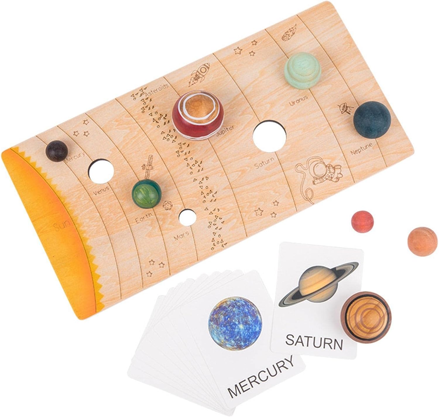 Solar System Model for Kids - Wooden Nine Planets Model Solar System | Science Astronomy Learning Toys, Planet Model Crafts Space Toys, Astronomy Planet Model Stem Toys KOT-au