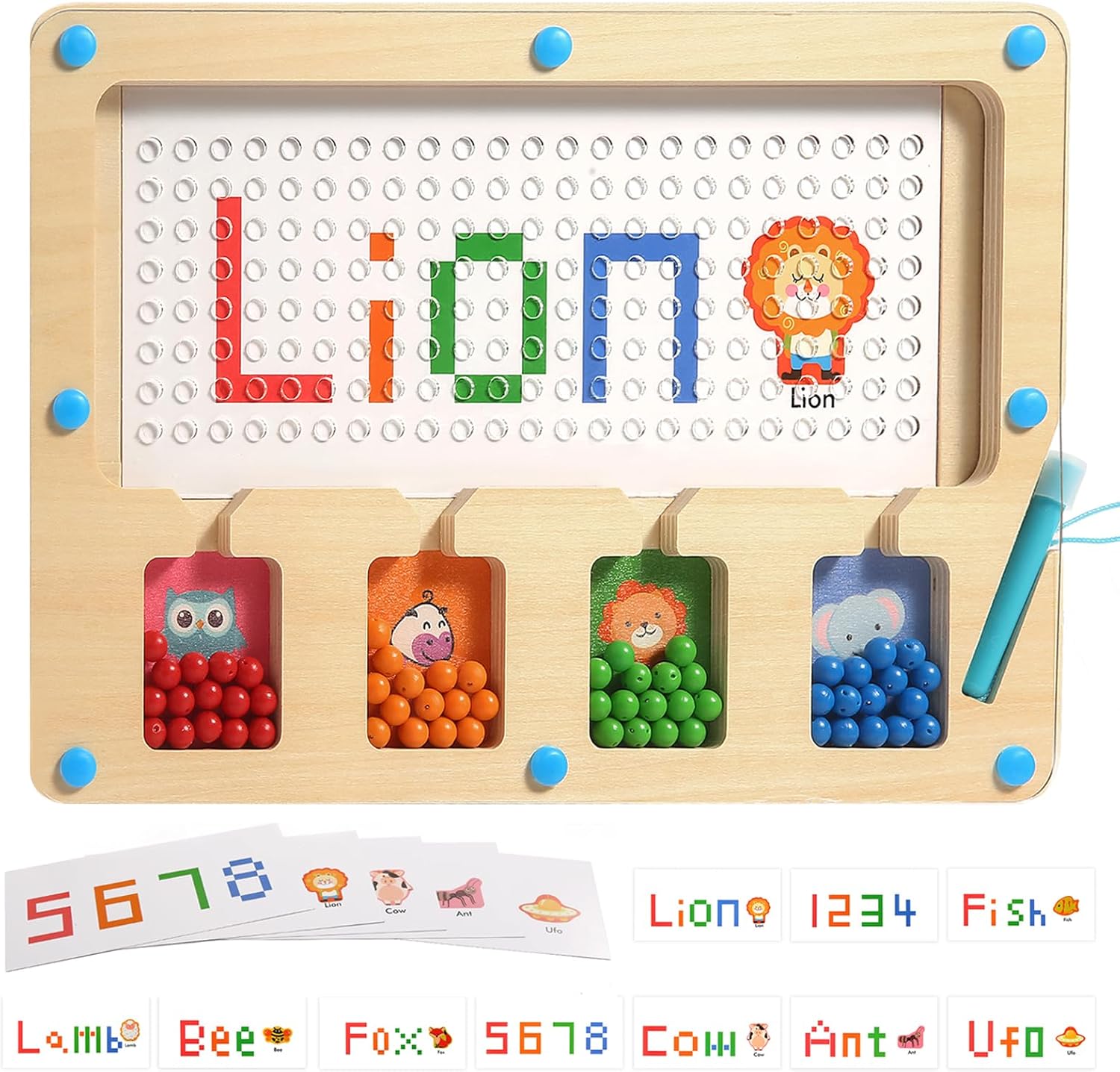 Fidtoy Magnetic Maze Montessori Toy for Toddlers Color Matching Alphabet Learning Board Fine Motor Skills Educational Puzzle Travel Quiet Toy Gift