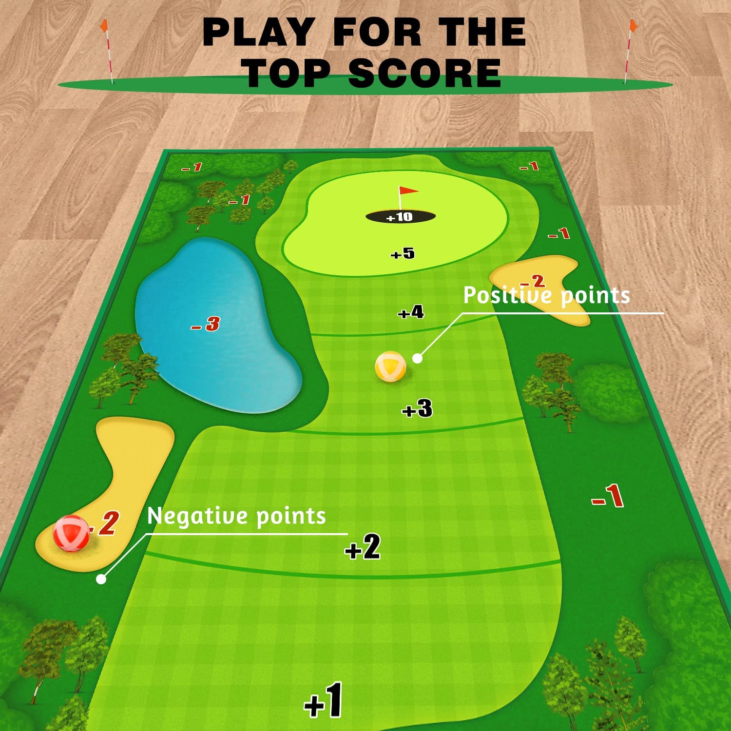 Fidtoy Chipping Golf Mat Game with Sticky Balls for Family Fun