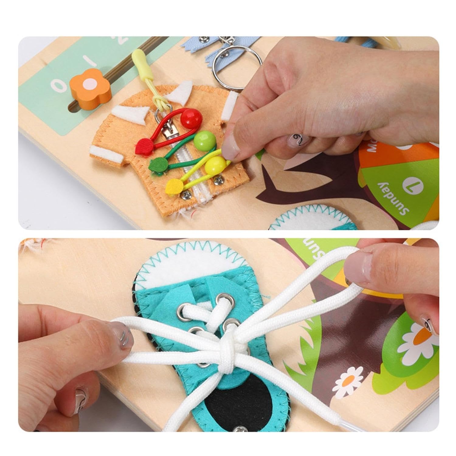 Wooden Busy Board Montessori Toy for Birthday Gift Children Plane Travel Toy Style B | Educational | Other Educational Toys