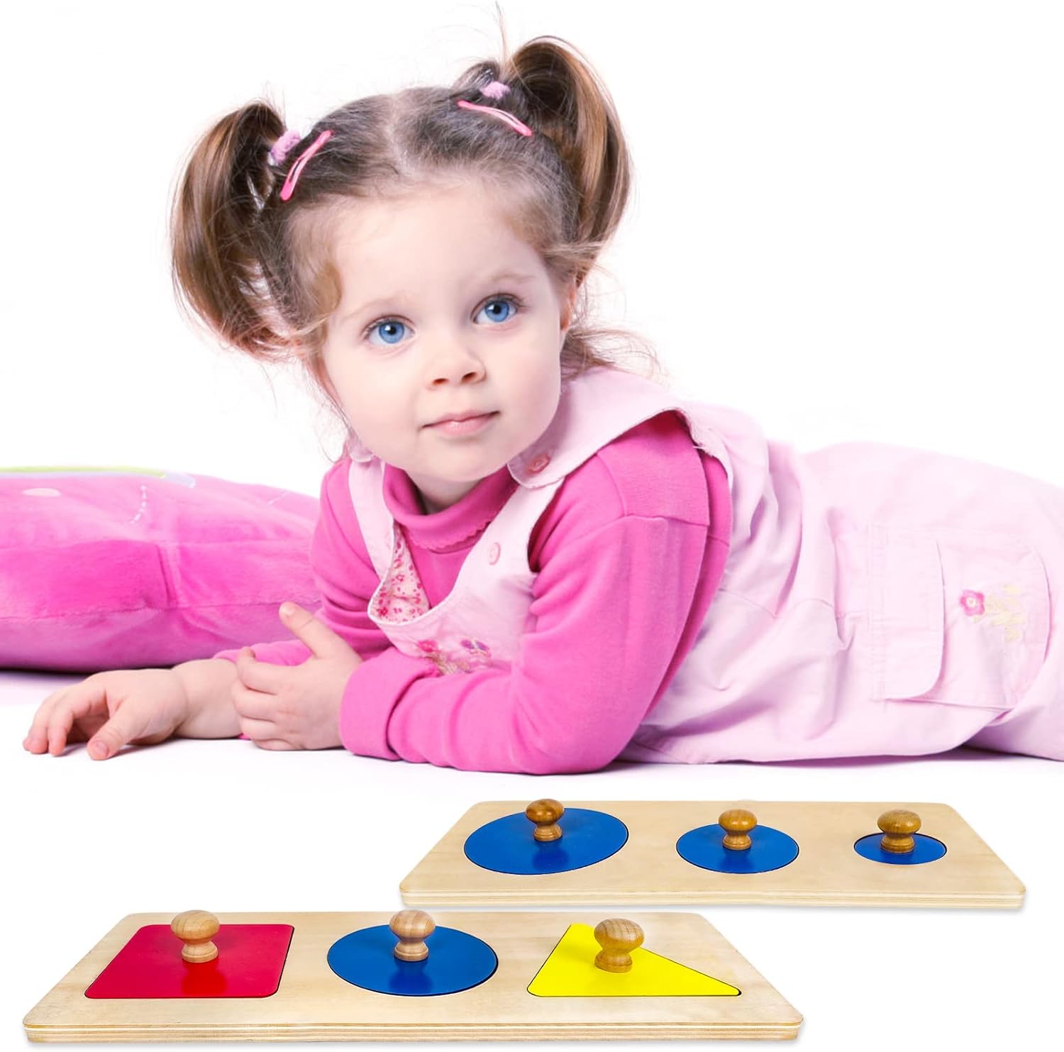 LEADER JOY Montessori Materials Geometric Insets Puzzles Toddler Preschool Toys