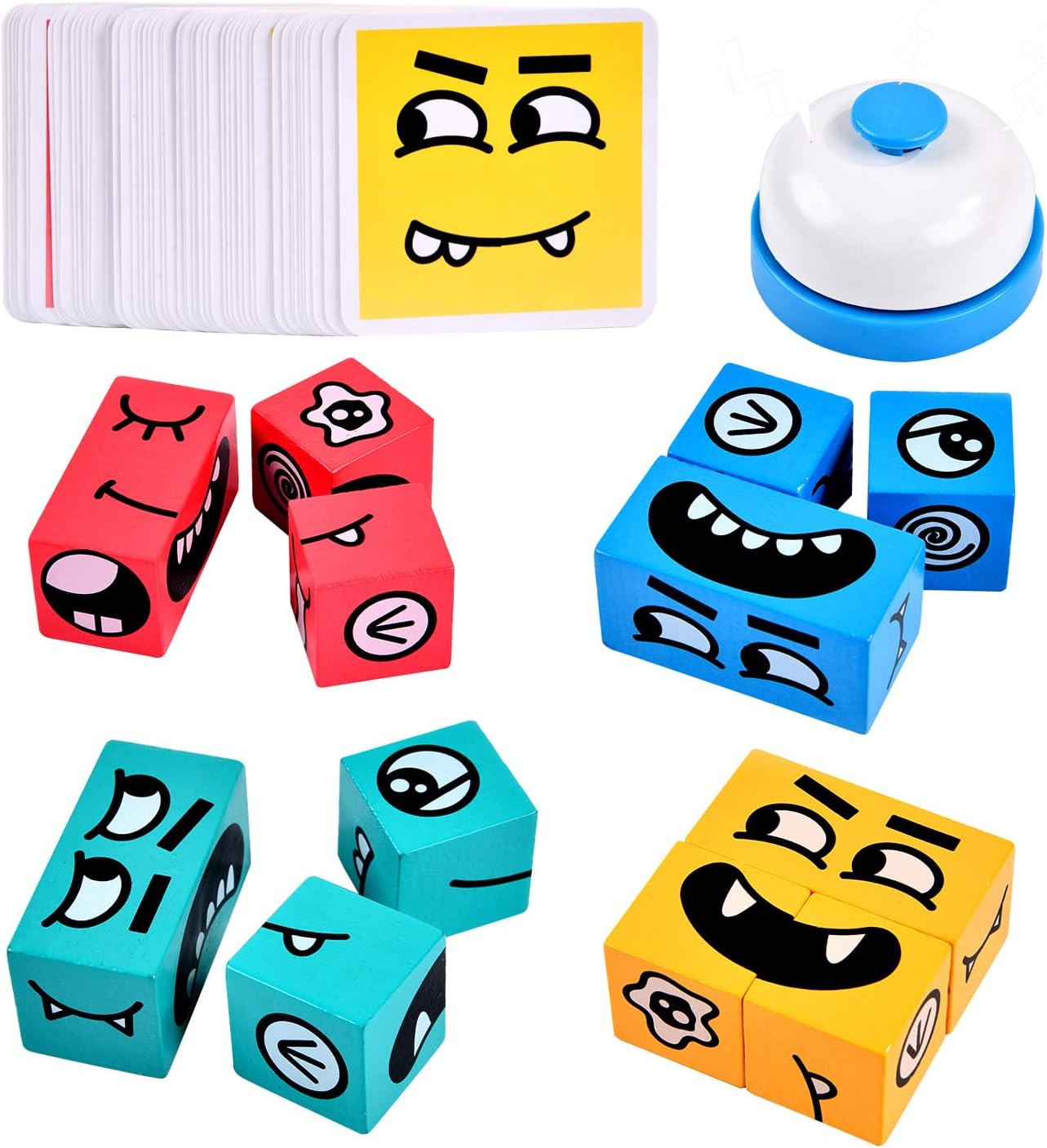 Fidtoy Wooden Facial Expression Matching Game – Educational Memory & Logic Puzzle Toy for Kids Ages 3+