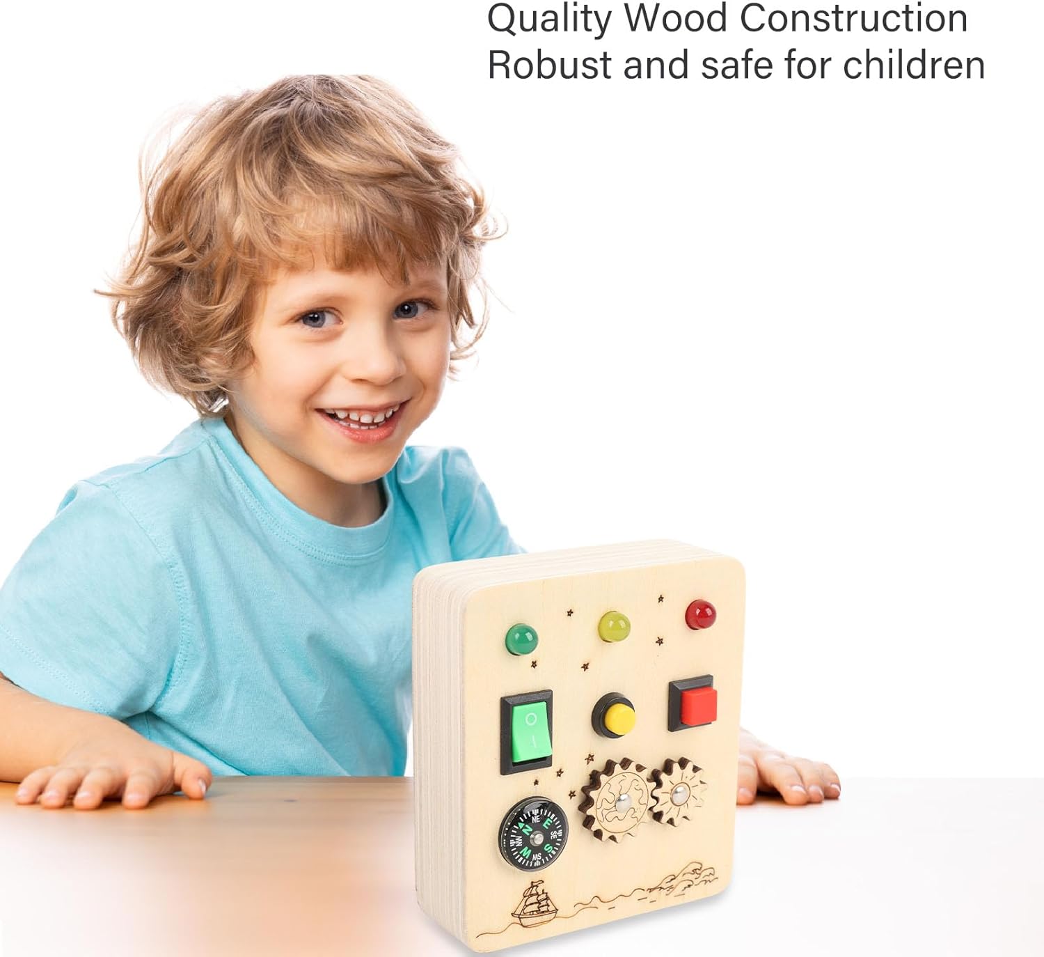 Ahşap Duyusal Tahta Anahtarı Oyuncak Kırmızı Yeşil Işık Anahtarı Oyunu Oyun Etkinliği Kurulu Eğitim Oyuncakları Seyahat Oyuncakları Çocuklar İçin LED Işık Anahtar Tahta Oyunu