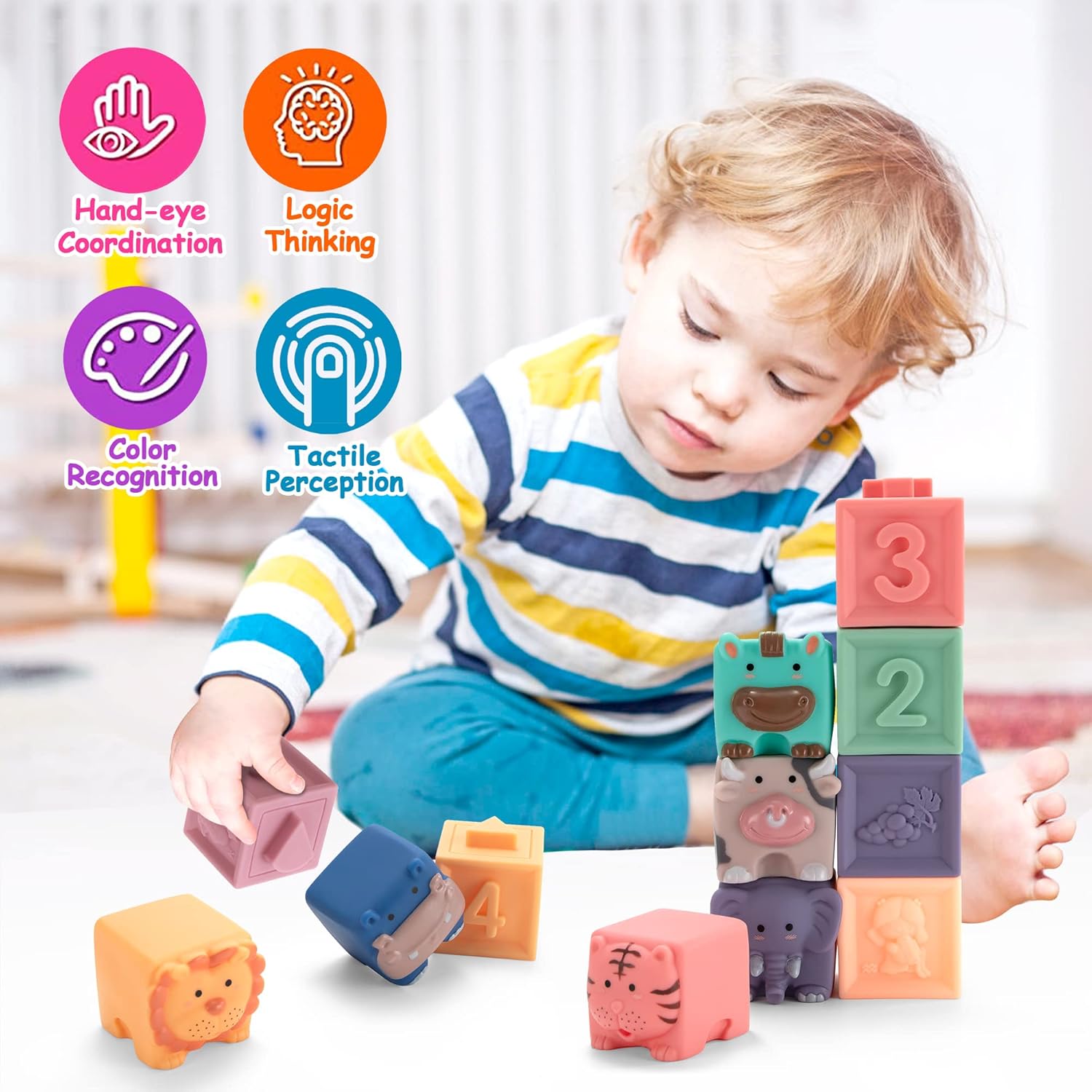 Baby Activity Soft Building Blocks Animal and Number - 313