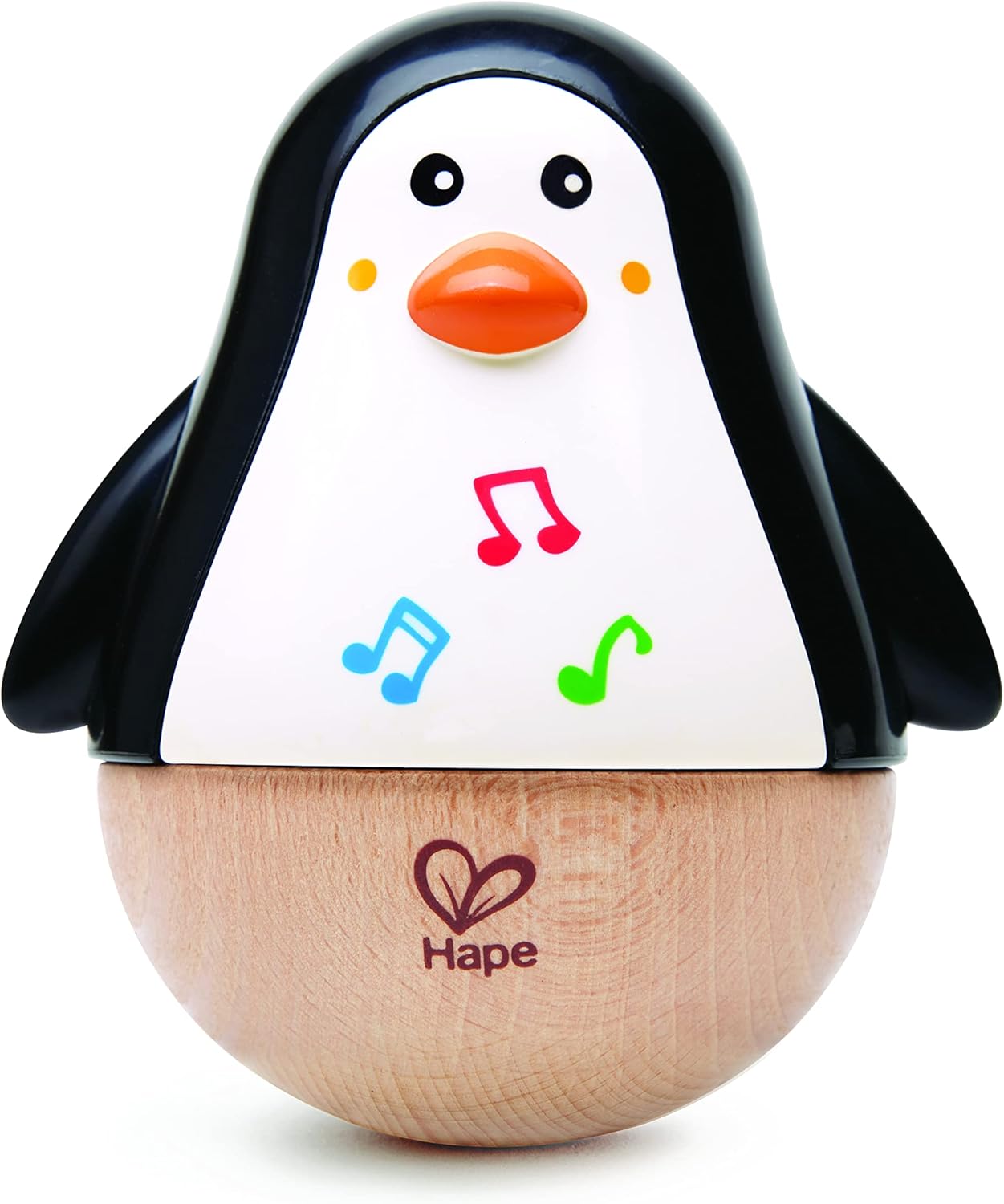 Fidtoy Wooden Penguin Musical Wobble Toy for Babies 6M+