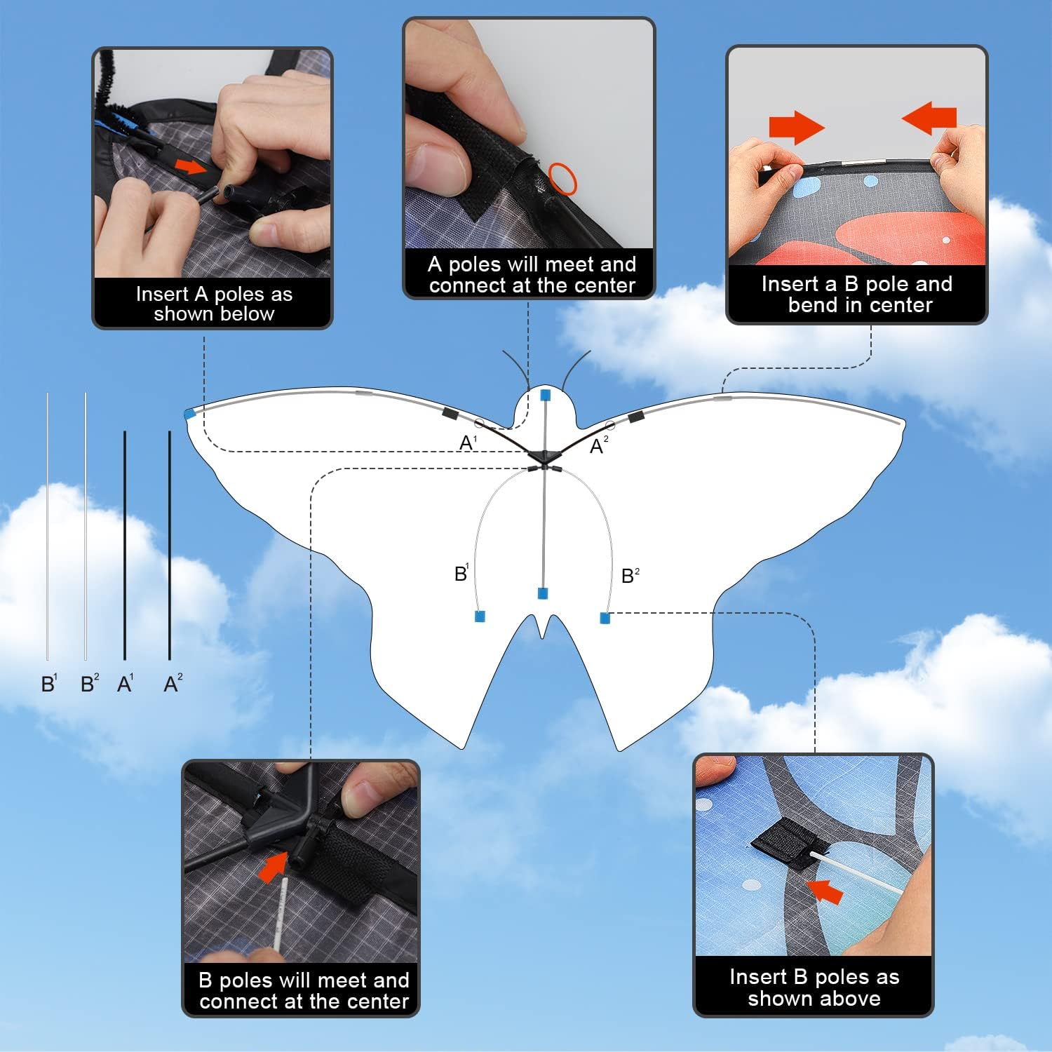 Fidtoy Butterfly Kite for Kids and Adults Easy to Fly