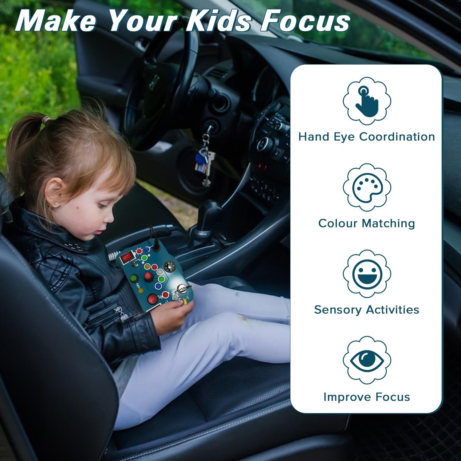 Montessori Busy Board With 12 LED Lights