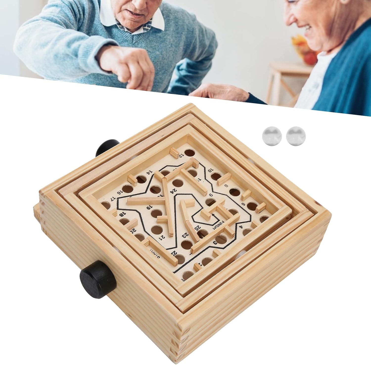 Fidtoy Wooden Labyrinth Board Game for Kids